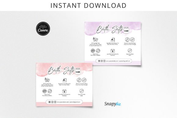 Bath Salts Care Card Instructions PDF