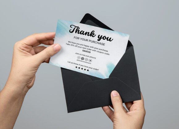 Blue Business Thank You Card Canva: A Minimalist Tool for Professional Gratitude