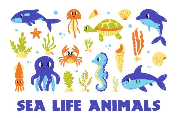 Colorful Sea Life Animals: A Versatile Bundle for Creative Projects