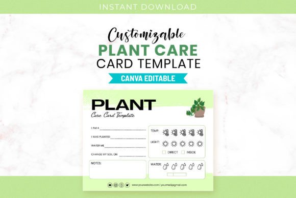 Customizable Plant Care Card Template for Every Green Thumb