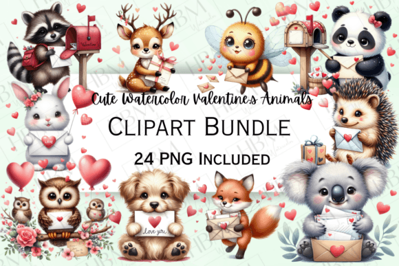 Cute Watercolor Valentine’s Animals: A Creative Spark for Your Valentine’s Day Projects