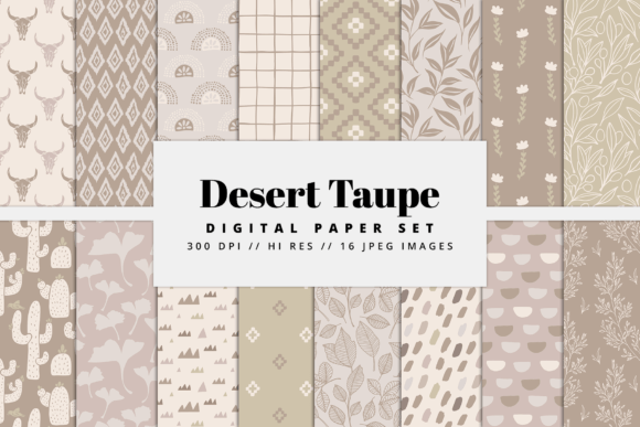 Desert Taupe Digital Paper Set: A Versatile Resource for Creative Projects