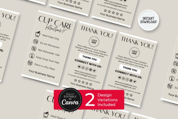 Editable Cup Care Card Canva Template for All Users