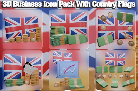 Enhance Your Business Projects with 3D Business Icon of United Kingdom