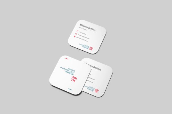 Perspective Square Business Card Mockup: Elevating Design Presentations with Realism and Efficiency