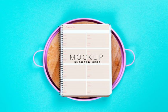 Pink Circle Tray with Notebook Mockup: A Modern Tool for Creative Presentation