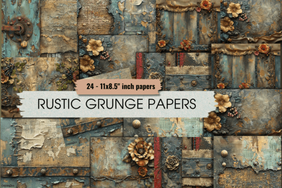 Rustic Grunge Assemblage Papers: Muted Mixed Media for Creative Projects