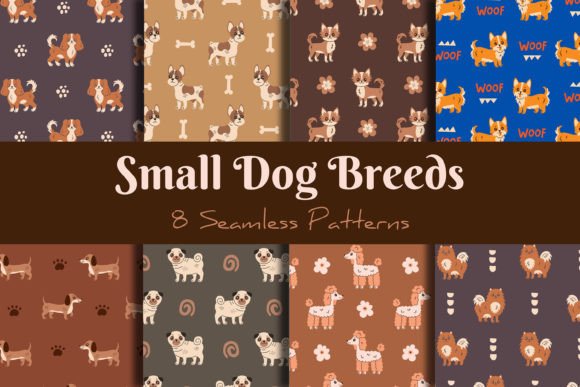 Small Dog Breeds Seamless Patterns: A Versatile Design Resource for Pet Lovers and Creators