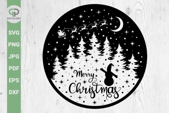 Snowman and Santa on Christmas Night SVG – A Festive Design for Creative Projects