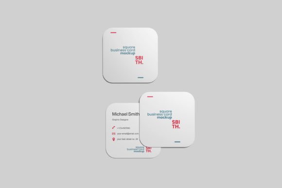 Top View Square Business Card Mockup for Stunning Visual Presentations